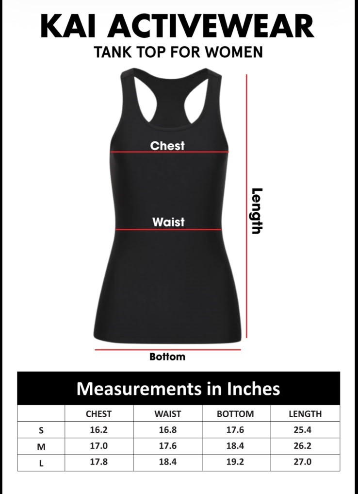 KAI Active Size Chart